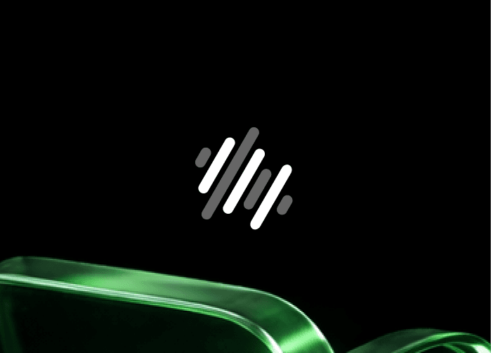 Abstract green glass shape